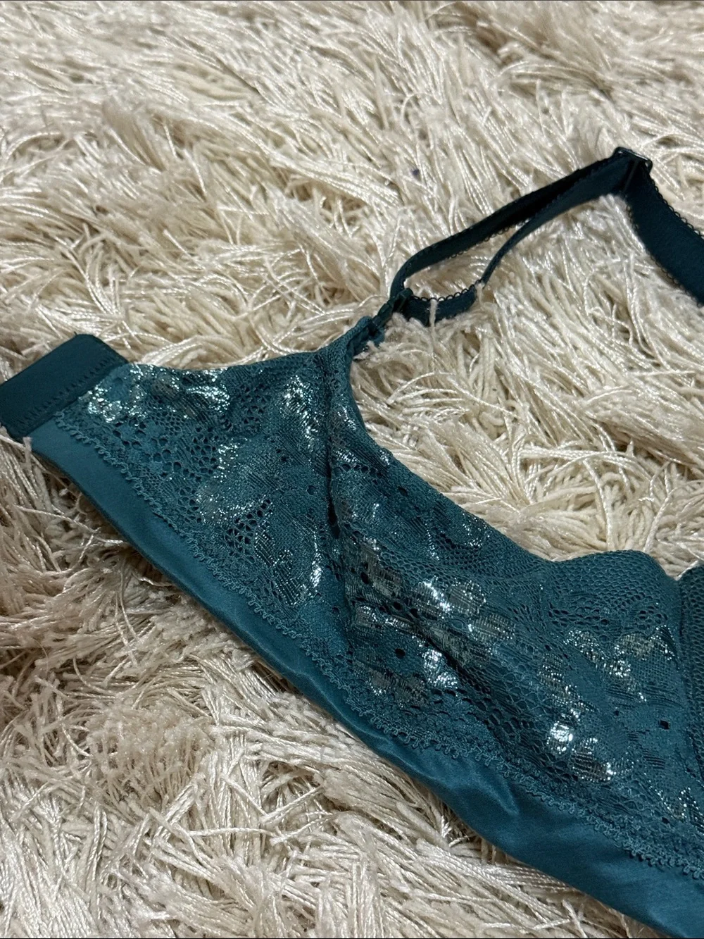 Victorias Secret Push Up Teal Lace Underwire Bra - Women Intimates 36C NWT